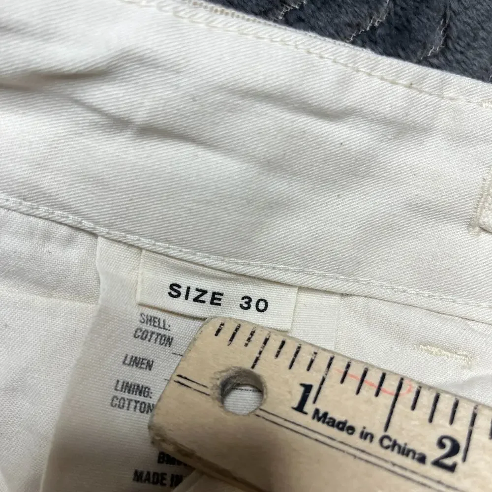 Buck Mason natural linen hopsack carry on pants trousers size 30